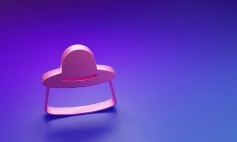 Pink Beekeeper with protect hat icon isolated on purple-blue background. Sp.. Illustrazione stock