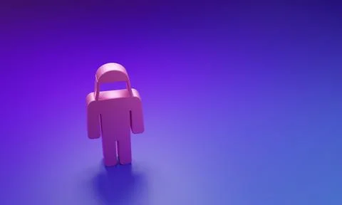 Pink Beekeeper with protect hat icon isolated on purple-blue background. Sp.. Illustrazione stock