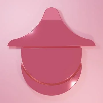 Pink Beekeeper with protect hat icon isolated on pink background. Special p.. Stock Illustration