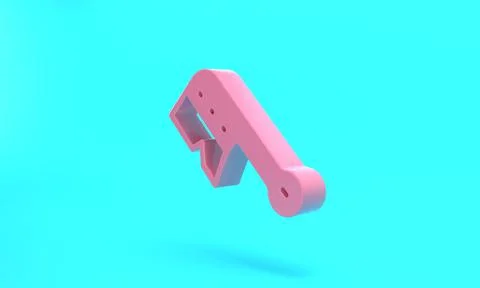 Pink Beekeeping brush icon isolated on turquoise blue background. Tool of the Illustrazione stock