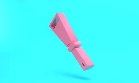 Pink Beekeeping uncapping knife icon isolated on turquoise blue background. T Illustrazione stock