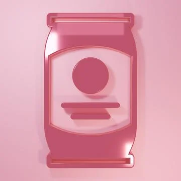 Pink Beer can icon isolated on pink background. Minimalism concept. 3D rend.. Stock Illustration