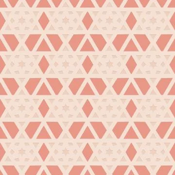 Pink beige embossed pattern in arabic style, oriental ornate seamless pattern Stock Illustration