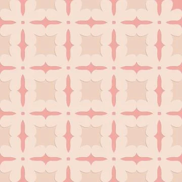 Pink beige embossed pattern in arabic style, oriental ornate seamless pattern Illustrazione stock