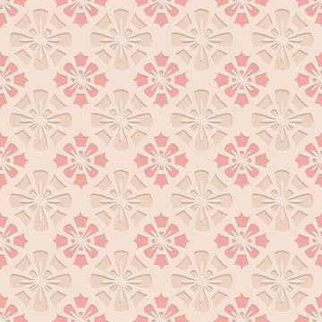 Pink beige embossed pattern in arabic style, seamless pattern for decoration, Illustrazione stock