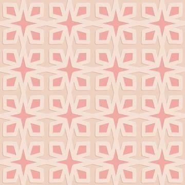 Pink beige embossed pattern in arabic style, oriental ornate seamless pattern Stock Illustration