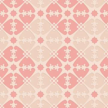 Pink beige embossed pattern in arabic style, oriental ornate seamless pattern 스톡 일러스트