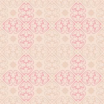 Pink beige embossed pattern in arabic style, oriental ornate seamless pattern Stock Illustration