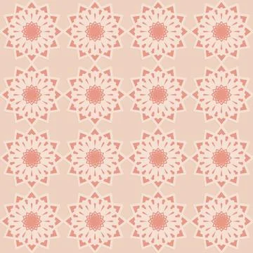Pink beige pattern in arabic style, oriental ornate seamless pattern, vector  Stock Illustration