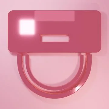 Pink Bellboy hat icon isolated on pink background. Hotel resort service sym.. Stock Illustration
