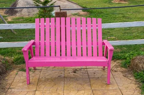 Pink bench Stock Photos