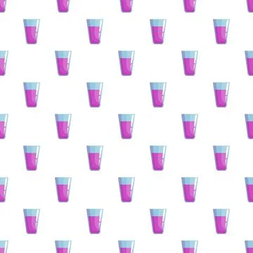 Pink beverage glasses repeating in seamless pattern Stock Illustration