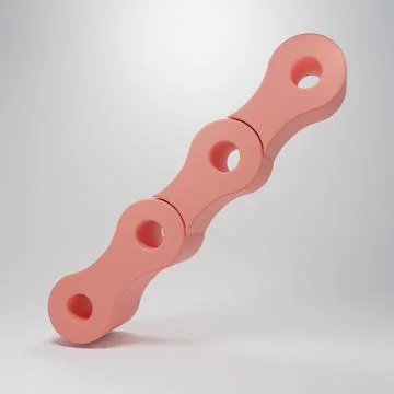 Pink Bicycle chain icon isolated on pink background. Bike chain sprocket tr.. Stock Illustration