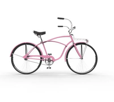Pink Bicycle - Side View Stock Illustration