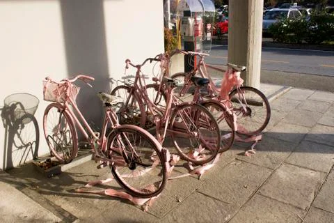 Pink Bicycles Foto stock