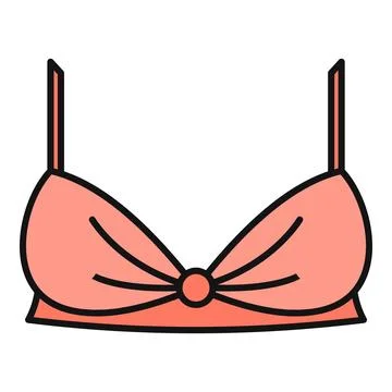 Pink bikini bra top drawing vector icon Stock Illustration