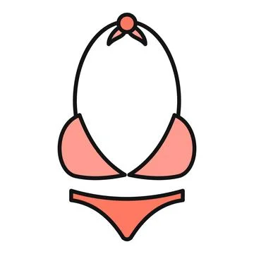 Pink bikini swimsuit vector icon illustration Stock Illustration