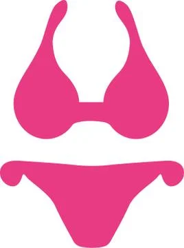 Pink bikini symbol Stock Illustration