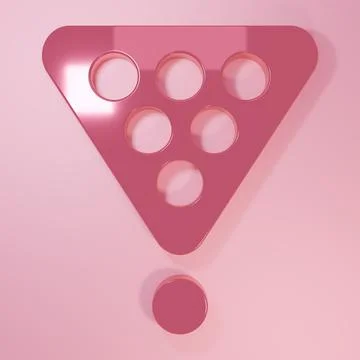 Pink Billiard balls in a rack triangle icon isolated on pink background. Mi.. Illustrazione stock
