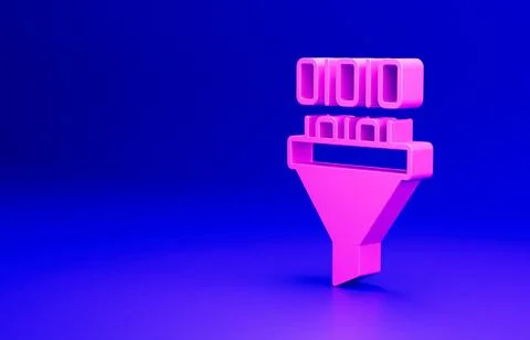Pink Binary code icon isolated on blue background. Minimalism concept. 3D render イラスト素材