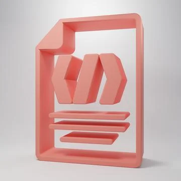 Pink Binary code icon isolated on pink background. Minimalism concept. 3D r.. イラスト素材