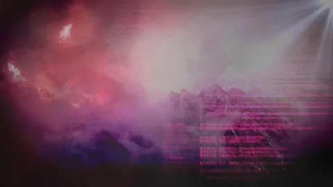 Pink binary codes moving towards camera Stock Footage 107408991