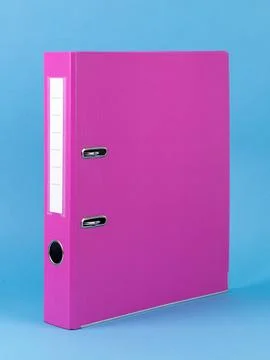 Pink  Binder File Folder, close up. brand identity design set mockup: folder, Stock Photos