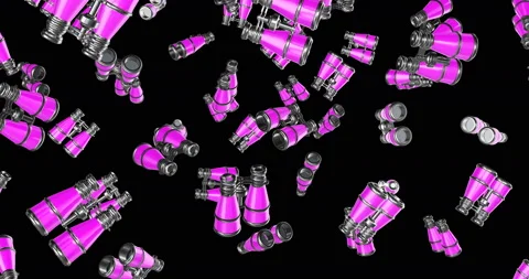 Pink Binoculars falling slow motion Video stock 236567514