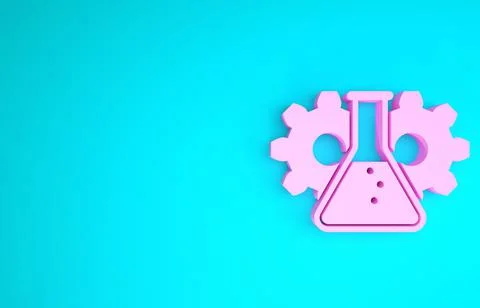 Pink Bioengineering icon isolated on blue background. Element of genetics and Stock Illustration
