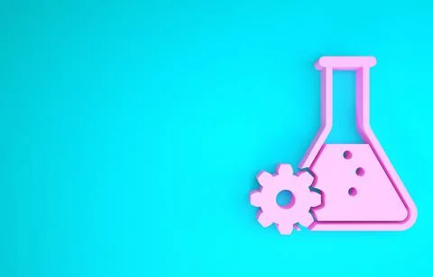 Pink Bioengineering icon isolated on blue background. Element of genetics and Stock Illustration