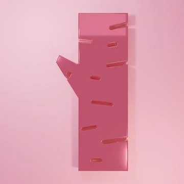 Pink Birch tree icon isolated on pink background. Minimalism concept. 3D re.. Stock Illustration