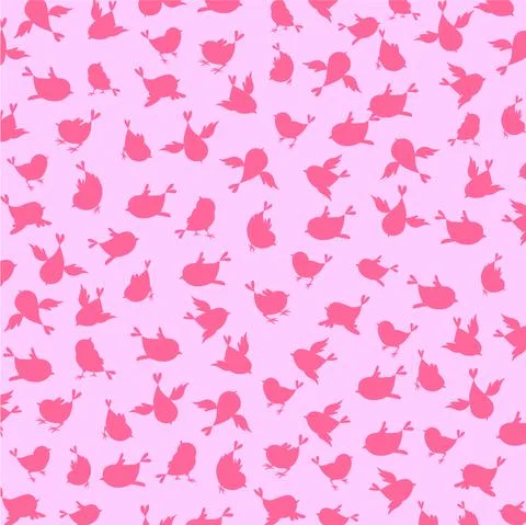 Pink bird background pattern Stock Illustration
