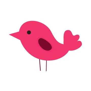 Pink Bird Icon Vector Illustration Stock Illustration