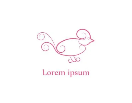 Pink bird logo Stockillustratie