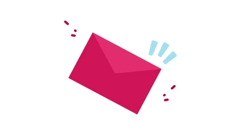 Pink Birthday Invitation Envelope Icon with Cartoon Sparkles Animation Stock Footage 345826512