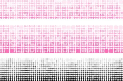 Pink black gradient banner made with circle and rounded square Illustrazione stock
