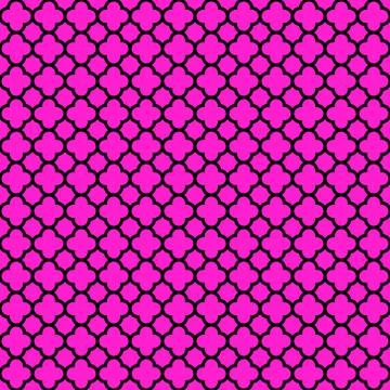 Pink Black Quatrefoil Pattern Background 스톡 일러스트