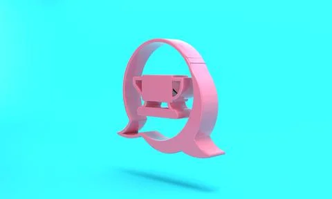 Pink Blacksmith anvil tool icon isolated on turquoise blue background. Metal  イラスト素材