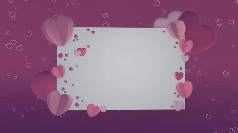 Pink blank frame with mini heart Stock Illustration