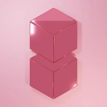 Pink Blockchain technology icon isolated on pink background. Cryptocurrency.. Stock Illustration