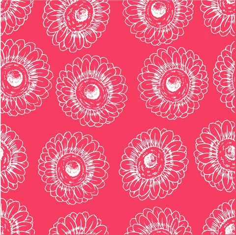 Pink blooming gerberas Stock Illustration