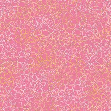 Pink blossoms springtime seamless vector pattern Illustrazione stock