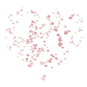 Pink blots in the shape of a saucer splashes with a brush abstract Illustrazione stock