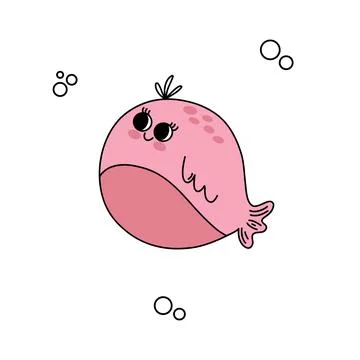 Pink blowfish Stock Illustration