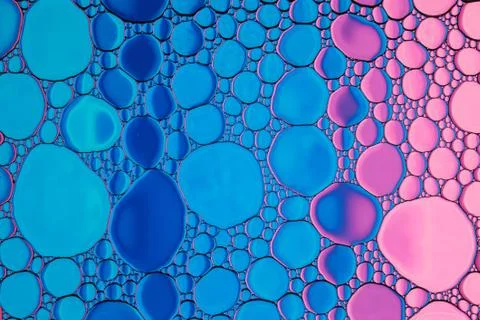 Pink blue abstract bubbles background.