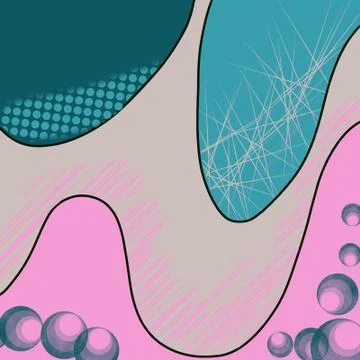 Pink-blue background with circles and lines Stock Illustration