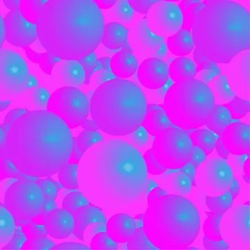 Pink Blue Balls Seamless Pattern on Pink Background Illustrazione stock