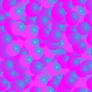 Pink Blue Balls Seamless Pattern on Pink Background Stock Illustration