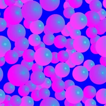 Pink Blue Balls Seamless Pattern on Pink Background Stock Illustration