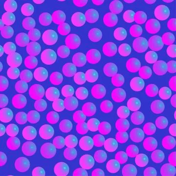 Pink Blue Balls Seamless Pattern on Blue Background Stock Illustration
